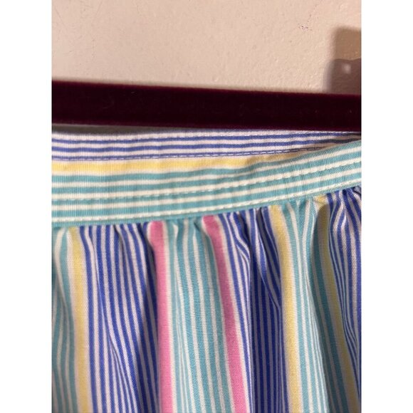 Vintage Striped Skirt 11 Blue Retro Classic Mod Preppy Boho Western Country 80s - Picture 7 of 10